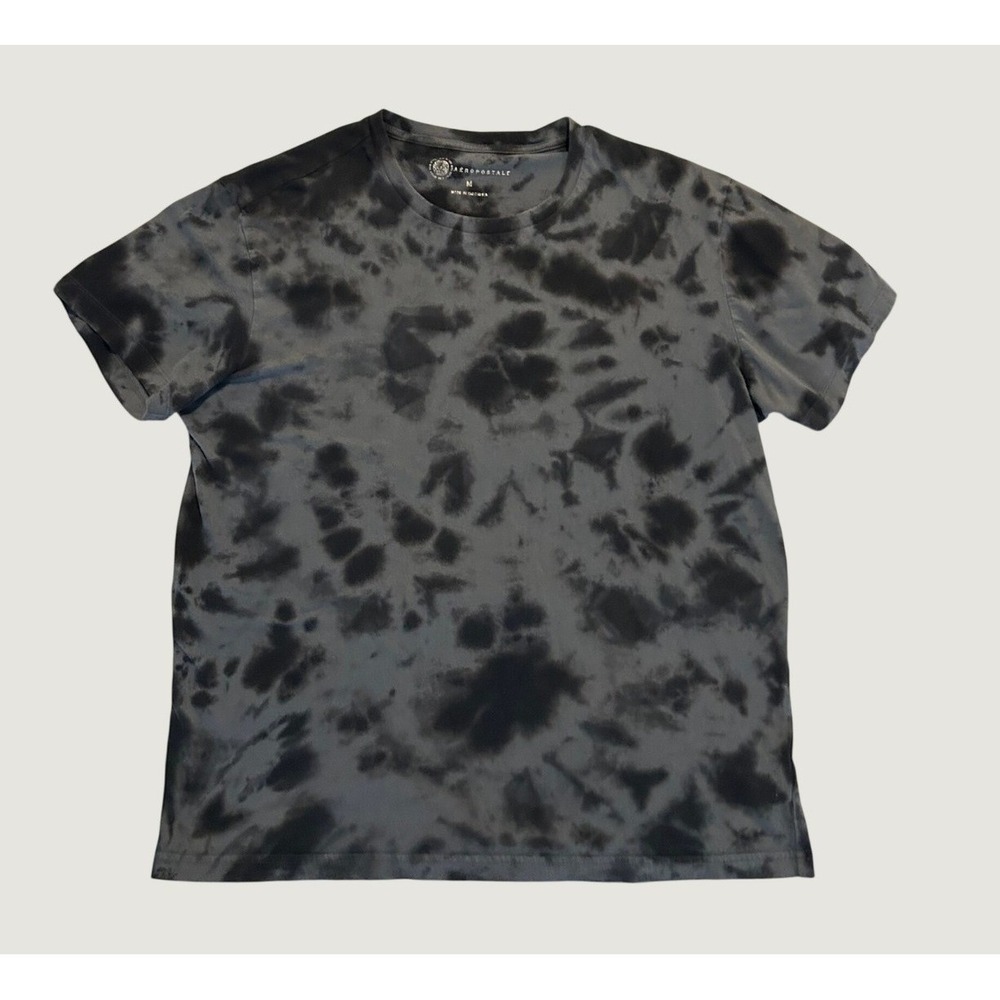 Aeropostale Mens Tie Dye T-Shirt Gray Black Short Sleeve M 1480